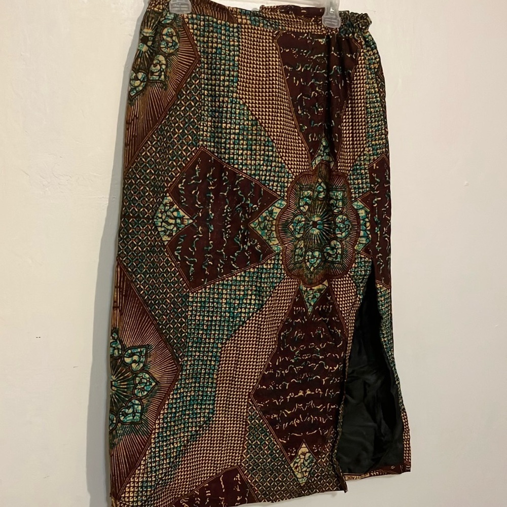Batik handmade skirt with Mandela vintage fabric size Large hippy boho original - Picture 12 of 12